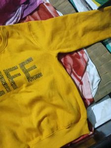 Yellow &#39;Life&#39; Print Sweater