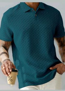Textured Teal Polo Shirt