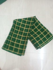 New Green Chex Design Georgette Febric