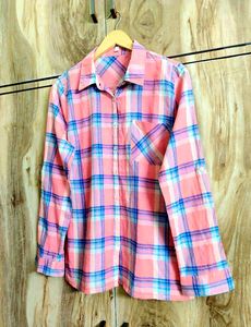 Pink Printed Cotton Shirt  Size-38