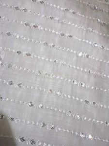trending white sequence short kurti