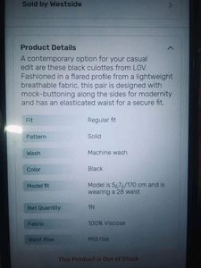 Price Drop!!Lov By Westside Women Culottes