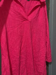 Pink Linen Tunic Top