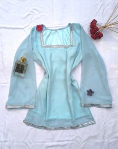 Vintage Georgette corset kurti 🩵