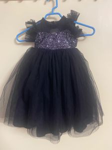 Nakshatra Kids Brand Sparkly Black Tulle Dress