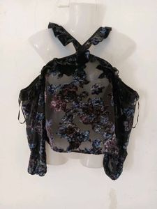 Floral Print Cold Shoulder Top