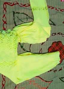 Yellow Lace short top and bottom