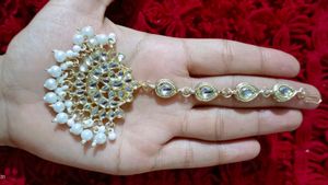 Kundan And Pearl Maang Tikka