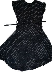Triangle Print Tie Waist Dress