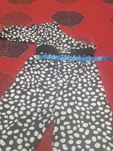 Black &amp; White Polka Dot Jumpsuit