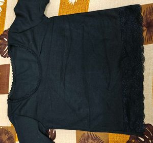 Black Neck Detailing Top