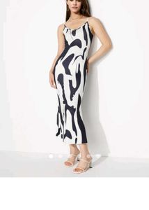 Trendy Zebra Print Midi Dress