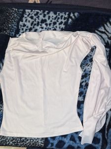 White One-Sleeve Top