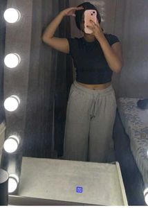 Wide Leg Grey Sweatpants