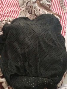 Black Knit See-Through Top