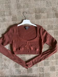 Hera Ribbed Knit Long Sleeve Crop Top