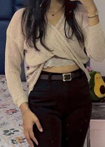 Wrap Front Knit Top