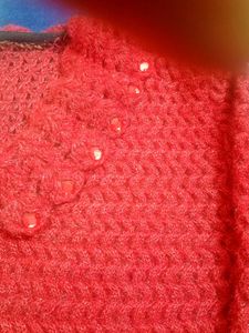 Cute Red Crochet Cardigan