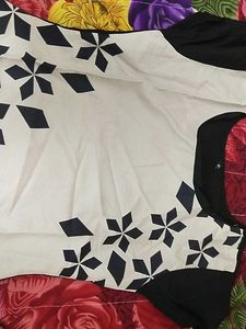 Kurti Cream Nd Black Colour
