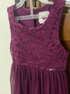Wine Color Cocktail Dress 3-5yr Old