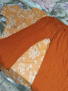 Orange Kurta Pant Set