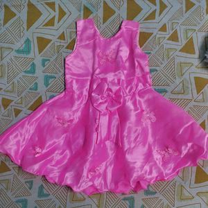 Baby Satin Dress With Fur Coat