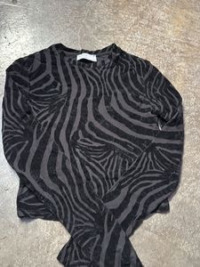 Zebra Print Long Sleeve Top
