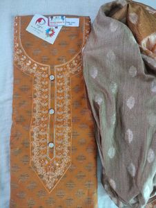 Unstitched Kurta Dress Material for Women, Yellow