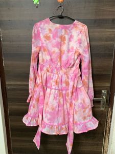 Pink Tie-Dye Mini Dress