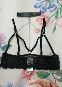 Black Chain Detail Bralette