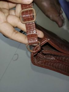 brown handbag crocodile pattern