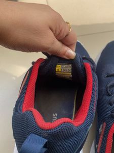 Super Comfortable Navy Blue-Red Campus Sport Shoes