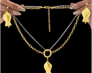 Fish Necklace Set With Earrings