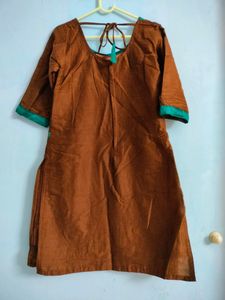 Brown Embroidery Kurtha Set