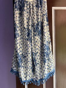 Floral Print Tassel Hem Pants