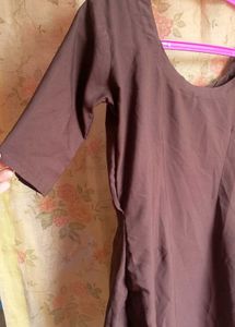Coffee brown sweetheart neck kurti 🤎