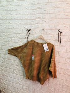Fusion Max Brown Knit Top Sarg type bloon to