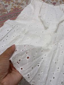 White Embroidered Skirt