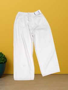 L@31 Size-28 White Wide Leg Jeans