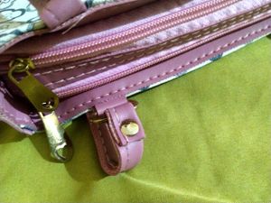 Pink And White Handbag