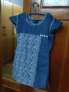 Floral Denim Tunic Top
