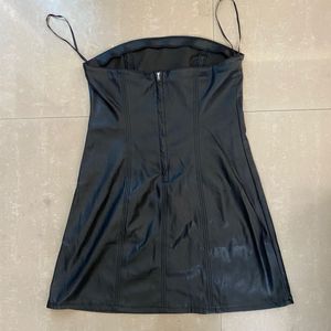 Black Leather Jacket BodyCon Mini Dress