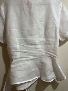 H&amp;M Linen Old Money Wrap top