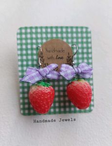 Strawberry Bow Earrings
