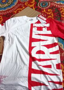 Kook and Keech Trendy White &amp; Red Marvel Tshirt