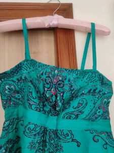 Strappy Satin Top With Empire Waist
