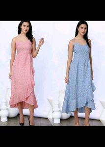 Floral Print Ruffle Hem Midi Dress (Each 500)