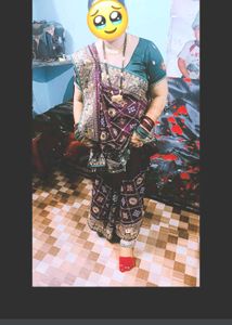 Purple Embroide Sarees With Blouse 42 Inch