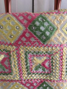 Pastel Phulkari Dupatta With Delicate Stone Work