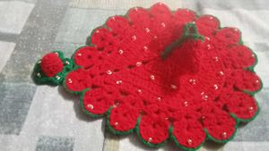 Pink Crochet Bow Hair Clip